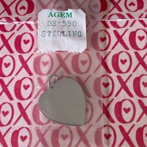 Agem I New Old Stock I Plain Sterling Silver Heart Charm